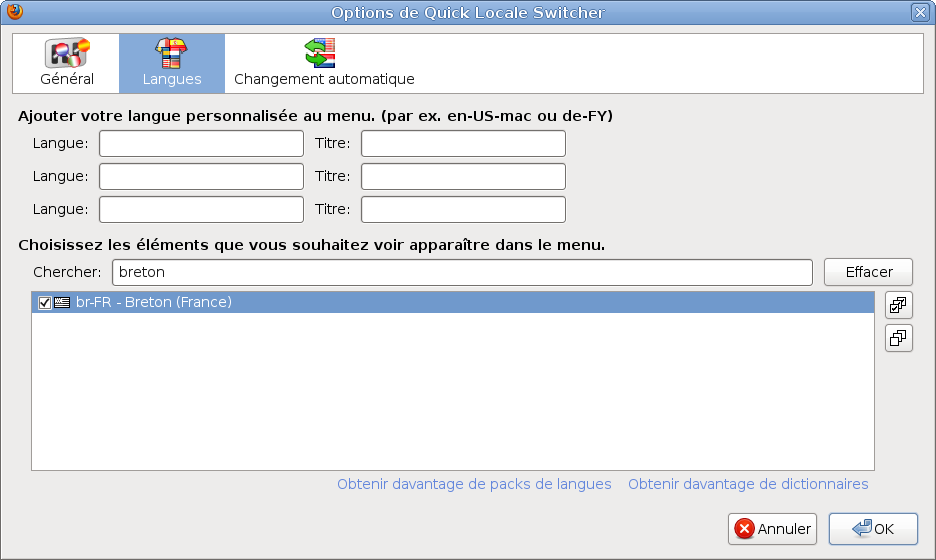 Ajout du breton à la liste des langues