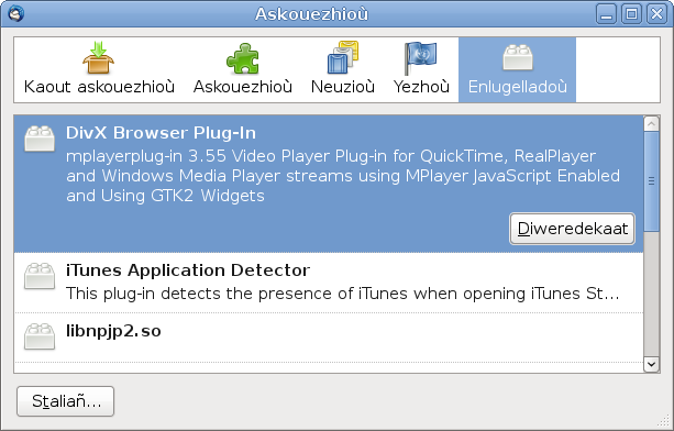 Confirmation de l'installation
